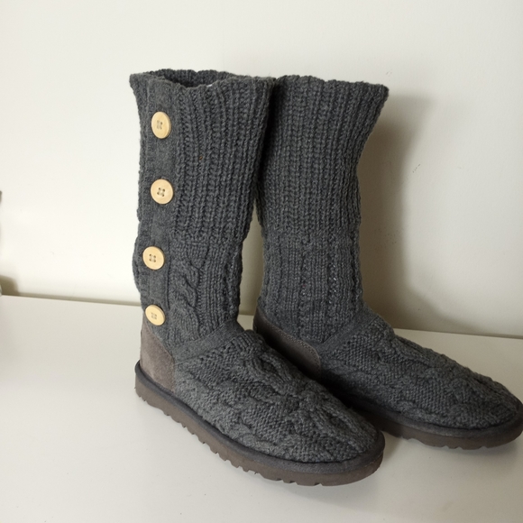 UGG Australia Women's Leland Knit Boots 6 - Picture 6 of 7